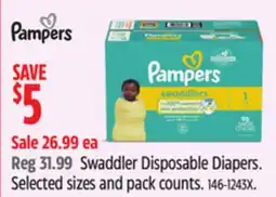 Canadian Tire Pampers Swaddler Disposable Diapers offer