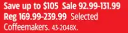 Canadian Tire Selected Coffeemakers offer