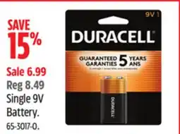 Canadian Tire Single 9V Battery offer
