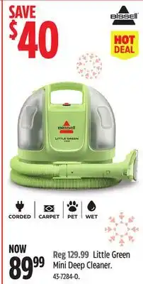 Canadian Tire BISSELL Little Green Mini Deep Cleaner offer