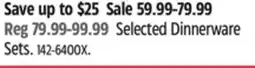 Canadian Tire Selected Dinnerware Sets offer