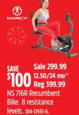 Canadian Tire Marcy NS 716R Recumbent Bike offer