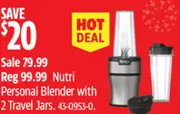 Canadian Tire Personal Blender with 2 Travel Jars offer
