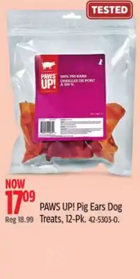 Canadian Tire PAWS UP! Pig Ears Dog Treats, 12-Pk offer