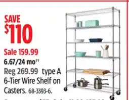 Canadian Tire 6-Tier Wire Shelf on Casters offer