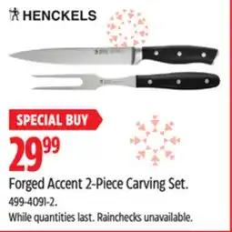 Canadian Tire Henckels Forged Accent 2-Piece Carving Set offer