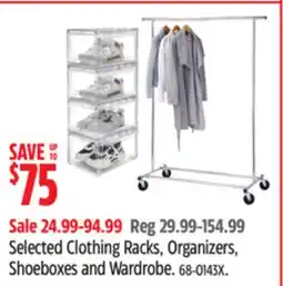 Canadian Tire Selected Clothing Racks, Organizers, Shoeboxes and Wardrobe offer