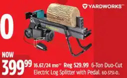 Canadian Tire Yardworks 6-Ton Duo-Cut Electric Log Splitter with Pedal offer