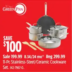 Canadian Tire 11-Pc Stainless-Steel/Ceramic Cookware offer