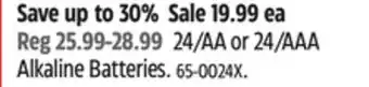 Canadian Tire Duracell 24/AA or 24/AAA Alkaline Batteries offer