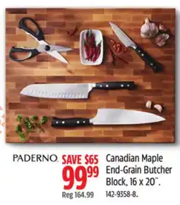 Canadian Tire Canadian Maple End-Grain Butcher Block, 16 x 20˝ offer