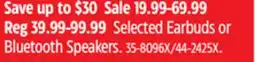 Canadian Tire Selected Earbuds or Bluetooth Speakers offer