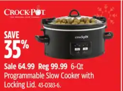 Canadian Tire 6-Qt Programmable Slow Cooker with Locking Lid offer