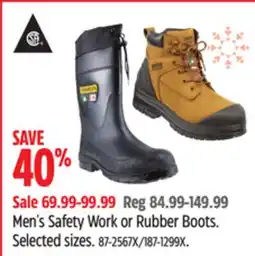 Canadian Tire Men's Safety Work or Rubber Boots offer
