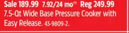 Canadian Tire Instant 7.5-Qt Wide Base Pressure Cooker with Easy Release offer