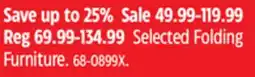 Canadian Tire Selected Folding Furniture offer