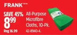 Canadian Tire All-Purpose Microfibre Cloths, 10-Pk offer