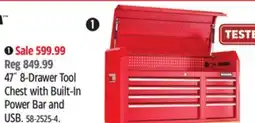 Canadian Tire 47˝ 8-Drawer Tool Chest with Built-In Power Bar and USB offer