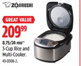 Canadian Tire Zojirushi 3-Cup Rice and Multi-Cooker offer
