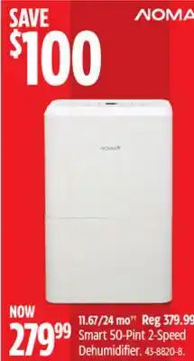 Canadian Tire Smart 50-Pint 2-Speed Dehumidifier offer