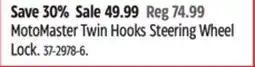 Canadian Tire MotoMaster Twin Hooks Steering Wheel Lock offer