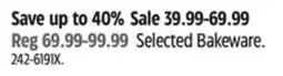 Canadian Tire Selected Bakeware offer