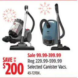 Canadian Tire Selected Canister Vacs offer
