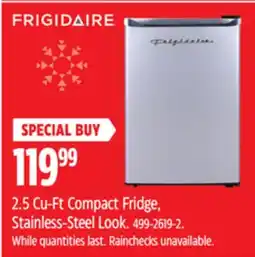 Canadian Tire Frigidaire 2.5 Cu-Ft Compact Fridge, Stainless-Steel Look offer