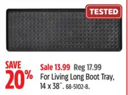 Canadian Tire For Living Long Boot Tray offer