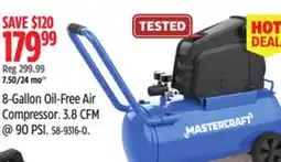 Canadian Tire Mastercraft 8-Gallon Oil-Free Air Compressor offer