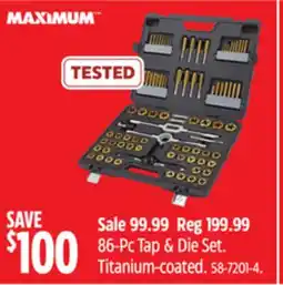 Canadian Tire Maximum 86-Pc Tap & Die Set offer