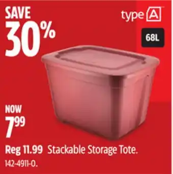 Canadian Tire Type A Stackable Storage Tote offer