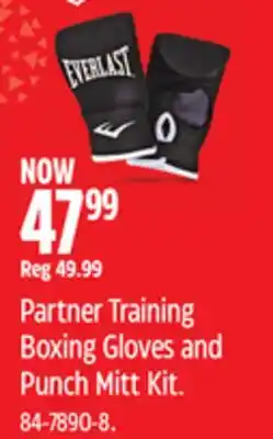 Canadian Tire Partner Training Boxing Gloves and Punch Mitt Kit offer