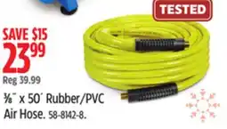 Canadian Tire 3⁄8˝ x 50´ Rubber/PVC Air Hose offer