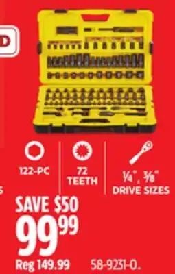 Canadian Tire Stanley Professional Grade Black Chrome Socket Set, 122-pc, SAE/Metric offer