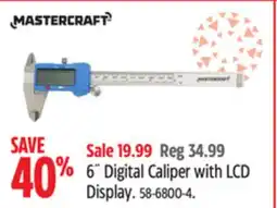 Canadian Tire Mastercraft 6˝ Digital Caliper with LCD Display offer