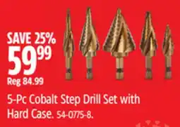 Canadian Tire 5-Pc Cobalt Step Drill Set with Hard Case offer