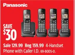 Canadian Tire Panasonic 4-Handset Phone with Caller I.D offer