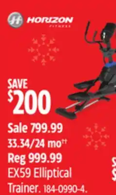 Canadian Tire horizon EX59 Elliptical Trainer offer