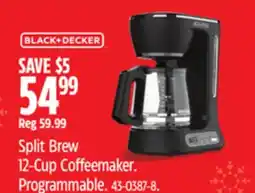 Canadian Tire Black & Decker Split Brew 12-Cup Coffeemaker offer