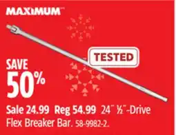 Canadian Tire Maximum 24˝ 1⁄2˝-Drive Flex Breaker Bar offer