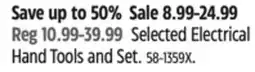 Canadian Tire Selected Electrical Hand Tools and Set offer