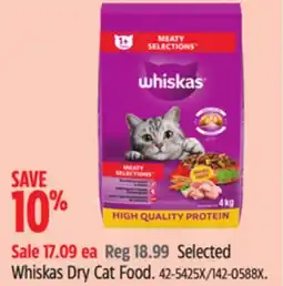 Canadian Tire Selected Whiskas Dry Cat Food offer