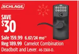 Canadian Tire Camelot Combination Deadbolt and Lever offer