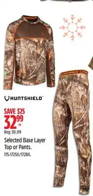 Canadian Tire Huntshield Selected Base Layer Top or Pants offer