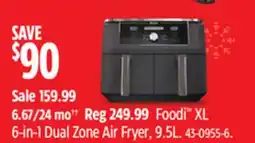 Canadian Tire Foodi XL 6-in-1 Dual Zone Air Fryer, 9.5L offer