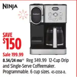 Canadian Tire Ninja 12-Cup Drip and Single-Serve Coffeemaker offer