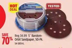Canadian Tire Mastercraft 5 Random- Orbit Sandpaper, 50-Pk offer