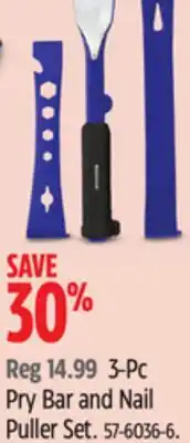 Canadian Tire Mastercraft 3-Pc Pry Bar and Nail Puller Set offer