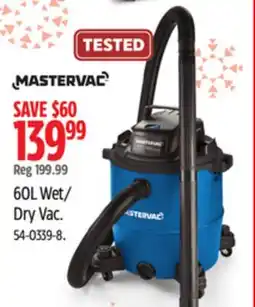 Canadian Tire Mastercraft 60L Wet/ Dry Vac offer